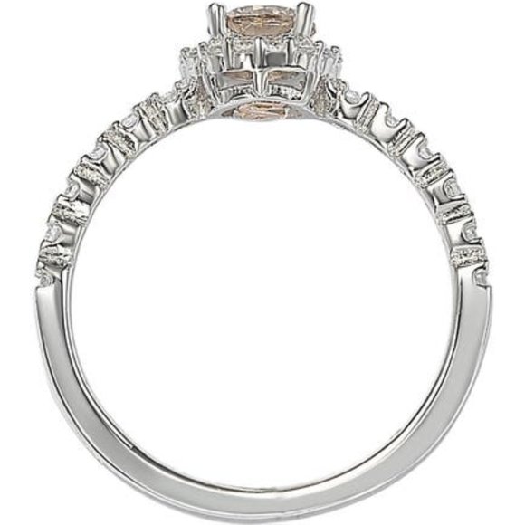 Suzy Levian Sterling Silver Brown CZ Bridal Ring - Picture 4 of 4